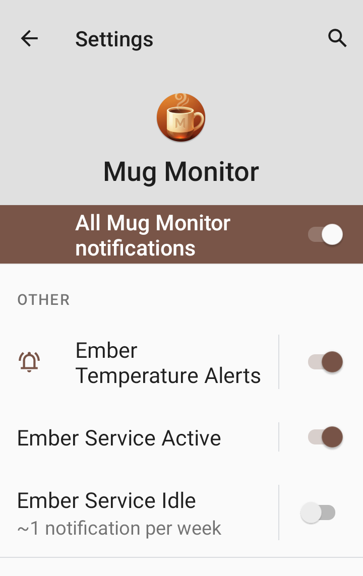 Ember Service Idle Notification Setting